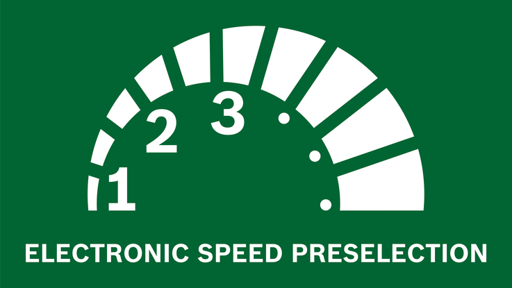 Bosch PMF 220 CE Electronic Speed Preselection omogućava podešavanje preciznog ograničenja maksimalne brzine tako da odgovara različitim materijalima i primenama.